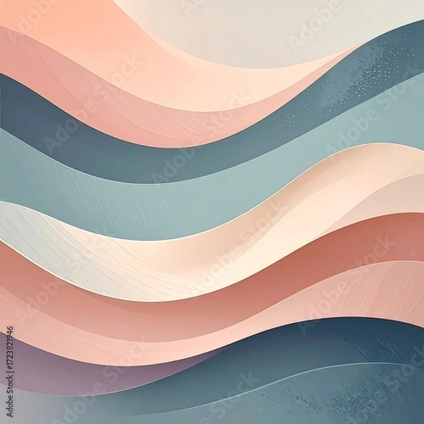 Fototapeta Abstract wavy layered pastel colors