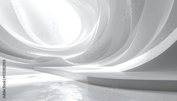 Fototapeta Abstract white architectural interior