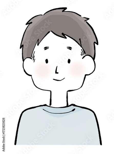 Obraz Tシャツを着た男性・上半身