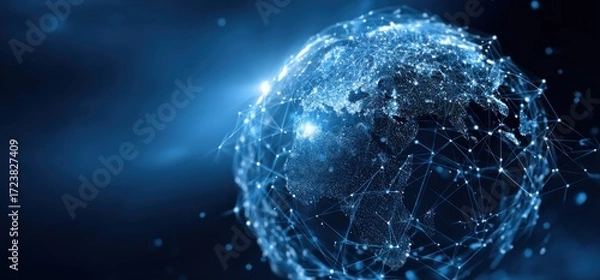 Fototapeta Global network visualization