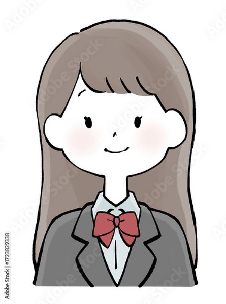 Obraz ブレザー制服の女子・上半身