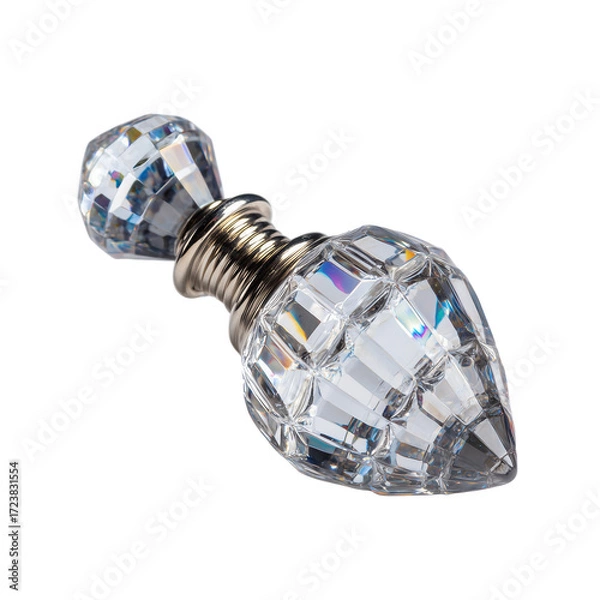 Fototapeta Elegant decorative crystal wine stopper with sparkling facets for wine preservation