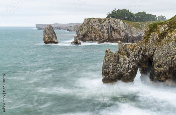 Fototapeta Cliffs of Hell in Ribadesella, Asturias.