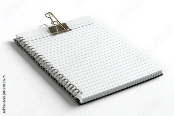 Fototapeta Spiral notepad with binder clip