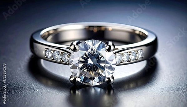 Obraz Diamond ring on dark background
