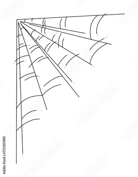 Fototapeta Doodle web for Halloween. Black hand drawn illustration.