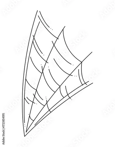 Fototapeta Doodle web as a symbol of Halloween. Black hand drawn illustration.