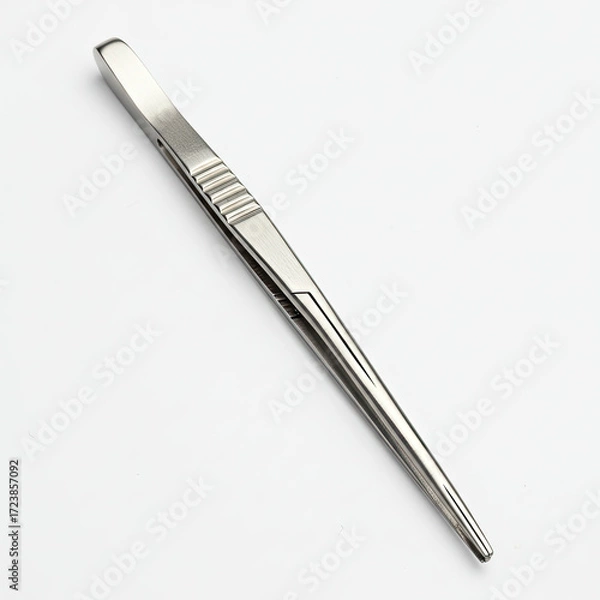 Fototapeta surgical forceps on white background