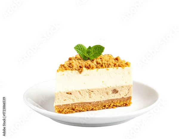 Fototapeta  Golden Pan-Fried Tofu in a Red Coconut Curry, Side View, Isolated