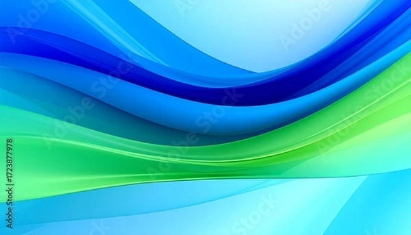 Fototapeta Abstract blue and green wavy design
