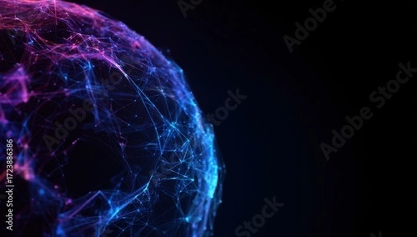 Fototapeta Abstract sphere of interconnected lines