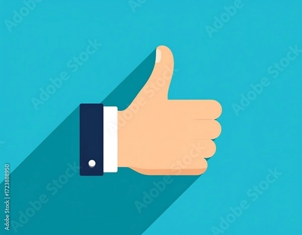 Obraz Flat design hand giving a thumbs up