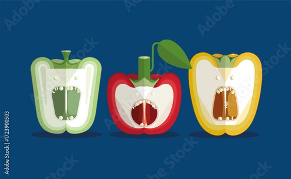 Obraz Sweet pepper trio