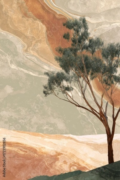 Obraz Abstract Tree in Artistic Landscape