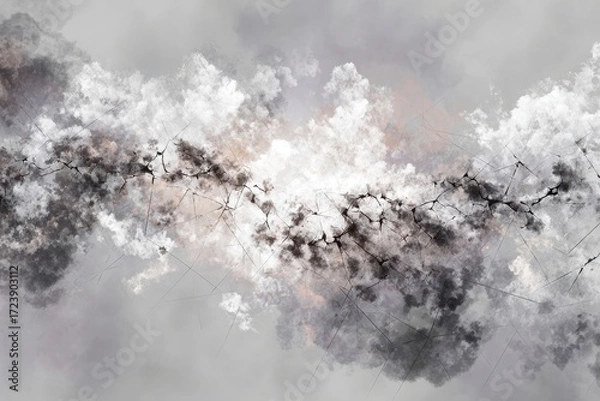 Obraz Abstract Grey and White Cloud