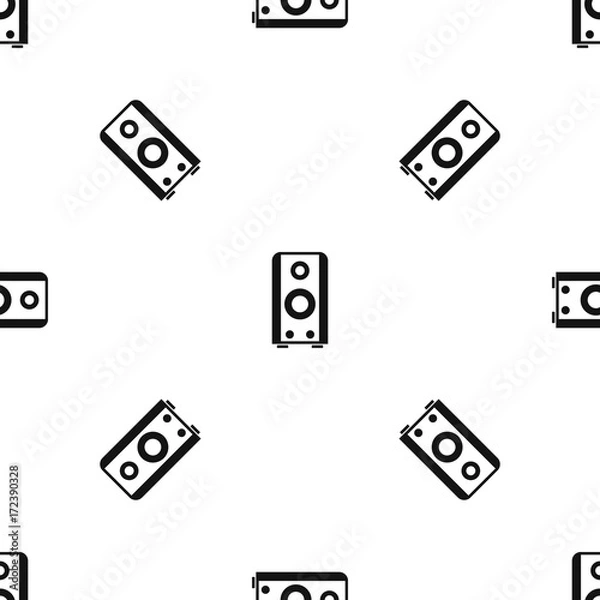 Obraz Black sound speaker pattern seamless black