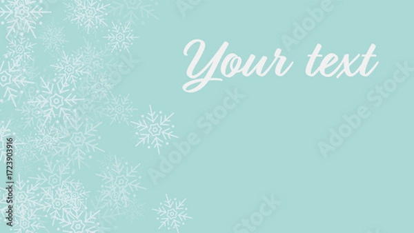 Obraz A fabulous vector background for your banners. This festive design features randomly scattered snowflakes on a blue background with ample space for your text. Perfect for seasonal promotions