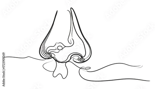 Obraz Continuous line drawing of a nose