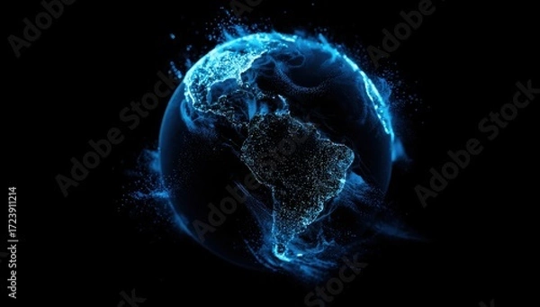 Obraz Abstract globe, light trails