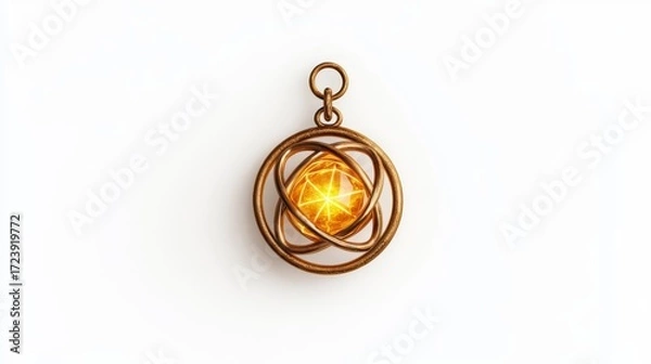 Fototapeta A stunning golden pendant with intricate details reflecting elegance and style, perfect for fashion enthusiasts.