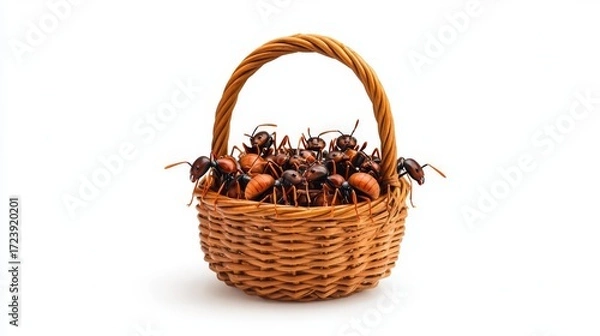 Fototapeta A wicker basket filled with assorted nuts, ideal for showcasing natural food textures and healthy snacks.