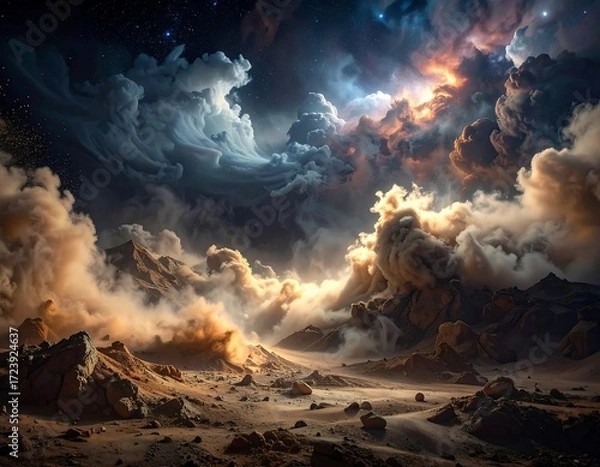 Obraz Cosmic desert landscape