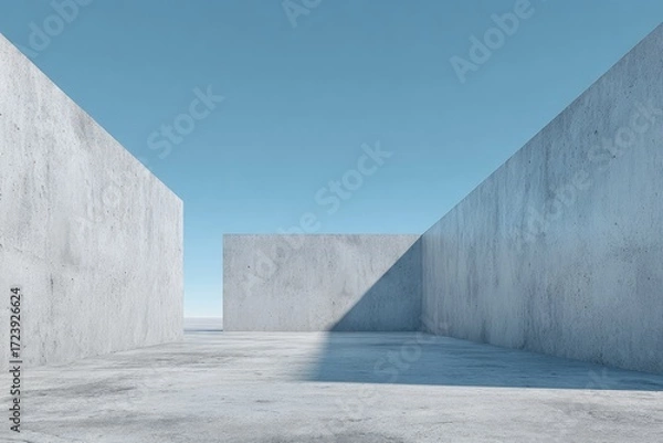 Obraz Concrete architectural space under a clear sky