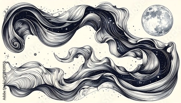 Obraz Cosmic flowing drapery