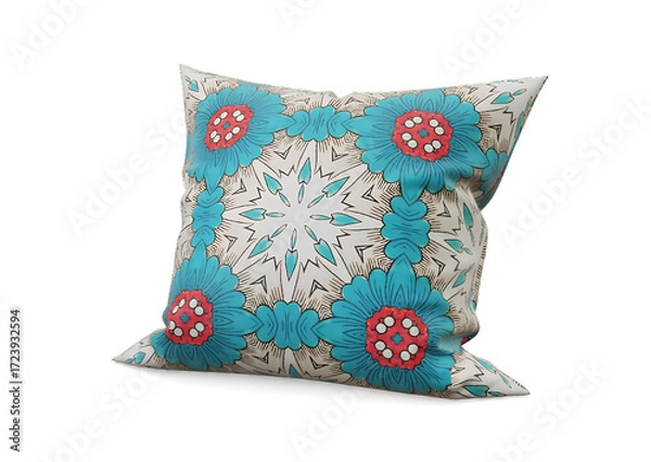 Obraz Soft white pillow isolated on plain background for home decor and comfort