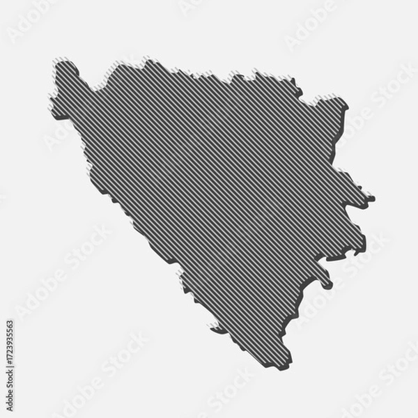 Fototapeta Abstract map Bosnia Herzegovina parallel grey line