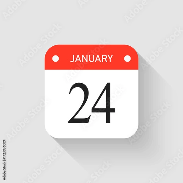 Fototapeta Vector icon page day calendar - 24 January month