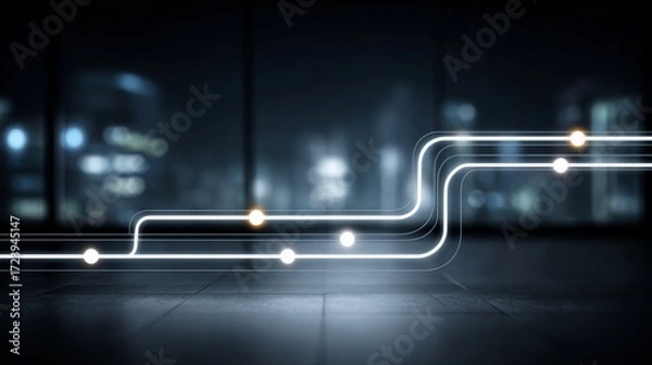 Fototapeta Minimal glowing lines on futuristic background