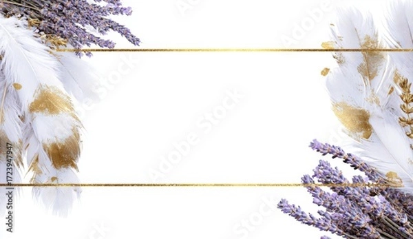 Obraz Lavender and feather frame