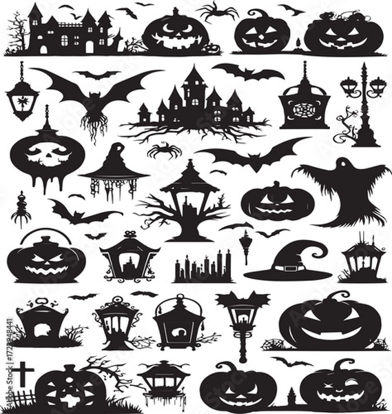 Obraz Halloween Silhouettes Icons