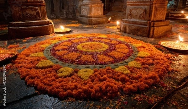 Obraz Floral mandala in a temple