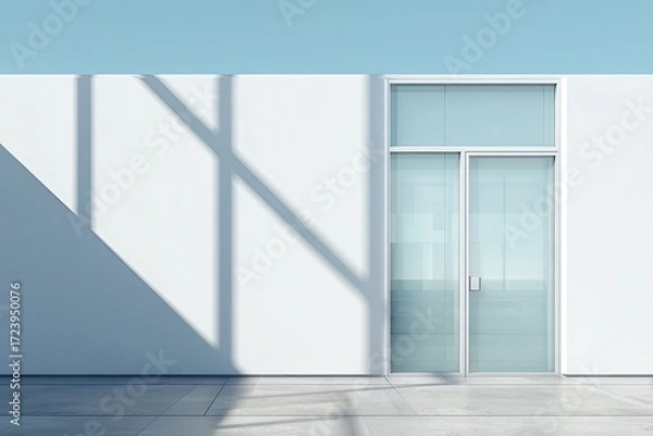 Obraz Modern minimalist exterior facade with shadows