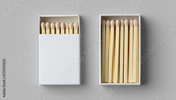 Obraz Two white matchbox top-down view