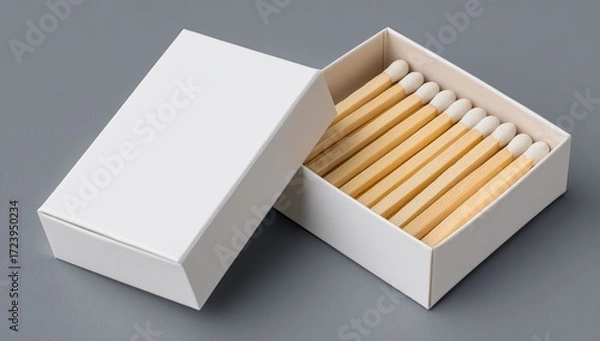 Obraz White matchbox with wooden matches