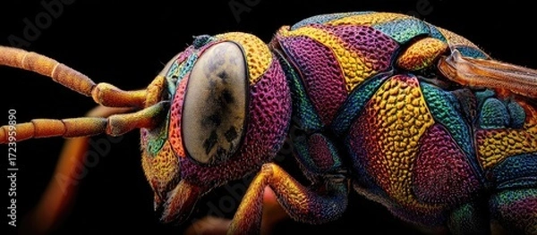 Fototapeta Macro shot of a colorful insect