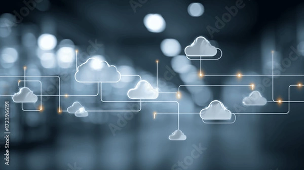 Fototapeta Cloud computing technology background