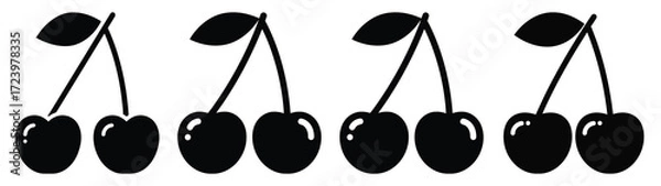 Obraz cherry Icon Set, Vector illustration