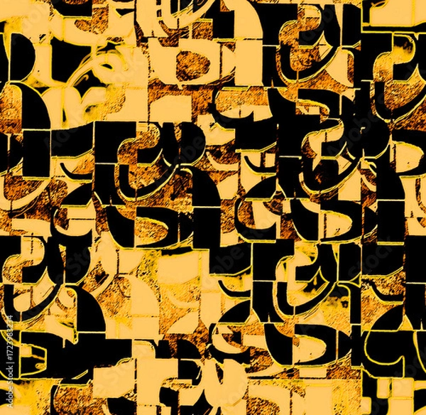 Fototapeta Graphic seamless background. Grunge texture with a beautiful pattern. For fabric, paper, and more. Art texture. Hand-drawn lines, splashes of paint, and blurred effects. Grunge texture.Grunge design.