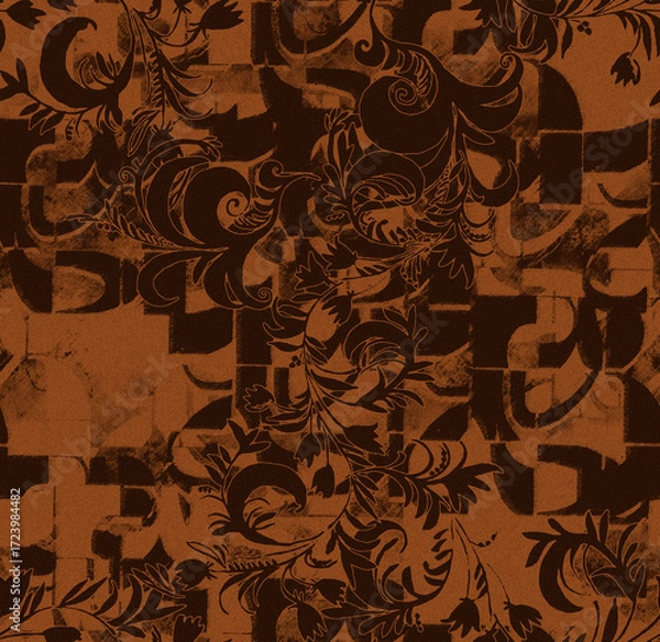 Fototapeta Graphic seamless background. Grunge texture with a beautiful pattern. For fabric, paper, and more. Art texture. Hand-drawn lines, splashes of paint, and blurred effects. Grunge texture.Grunge design.