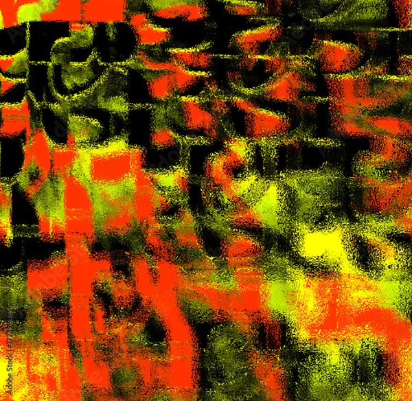 Fototapeta Graphic seamless background. Grunge texture with a beautiful pattern. For fabric, paper, and more. Art texture. Hand-drawn lines, splashes of paint, and blurred effects. Grunge texture.Grunge design.