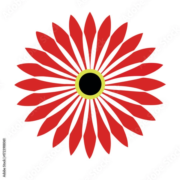Obraz Gerbera flower logo icon vector on white background