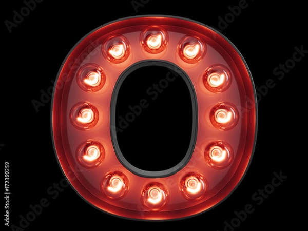 Fototapeta Żarówka znak alfabetu O czcionki
