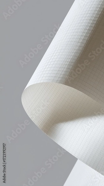 Fototapeta Textured Paper Roll: Soft light on a delicate, textured paper roll, its subtle contours creating an elegant display. Capturing the understated beauty of minimalism.