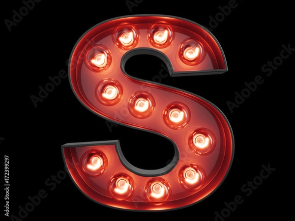 Fototapeta Light bulb alphabet character S font