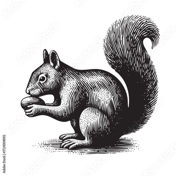 Obraz Squirrel vintage engraving