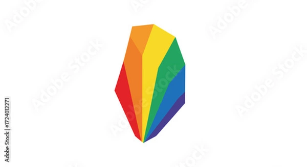 Fototapeta Vibrant geometric prism with rainbow colors, a symbol of diversity and modern design.